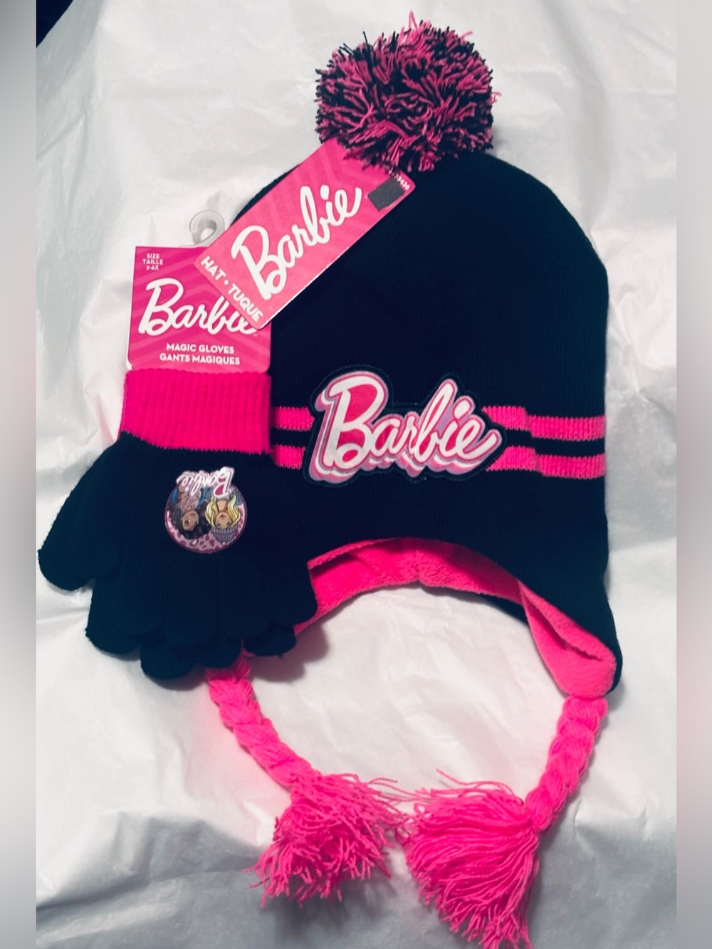 Barbie Set of Winter Hat & Magic Gloves